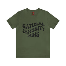 Load image into Gallery viewer, NATURAL IMMUNITY WINS BLACK LETTER GROOVY TEE