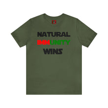 Load image into Gallery viewer, MULTI-COLORED S/W THEMED NATURAL IMMUNITY WINS TEE