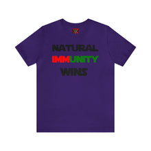 Load image into Gallery viewer, MULTI-COLORED S/W THEMED NATURAL IMMUNITY WINS TEE