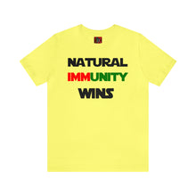 Load image into Gallery viewer, MULTI-COLORED S/W THEMED NATURAL IMMUNITY WINS TEE