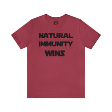 Load image into Gallery viewer, BLACK LETTER, S/W THEMED NATURAL IMMUNITY WINS TEE