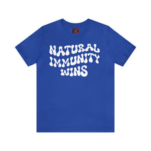 Load image into Gallery viewer, NATURAL IMMUNITY WINS WHITE LETTER GROOVY TEE