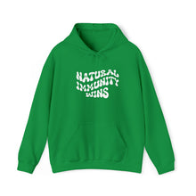 Load image into Gallery viewer, NATURAL IMMUNITY WINS WHITE LETTER GROOVY HOODIE