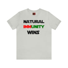 Load image into Gallery viewer, MULTI-COLORED S/W THEMED NATURAL IMMUNITY WINS TEE