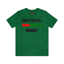 Load image into Gallery viewer, MULTI-COLORED S/W THEMED NATURAL IMMUNITY WINS TEE