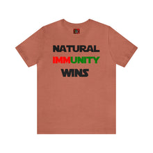 Load image into Gallery viewer, MULTI-COLORED S/W THEMED NATURAL IMMUNITY WINS TEE