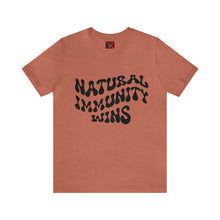 Load image into Gallery viewer, NATURAL IMMUNITY WINS BLACK LETTER GROOVY TEE