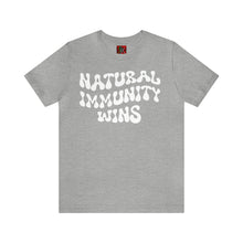 Load image into Gallery viewer, NATURAL IMMUNITY WINS WHITE LETTER GROOVY TEE