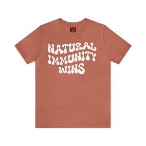 NATURAL IMMUNITY WINS WHITE LETTER GROOVY TEE