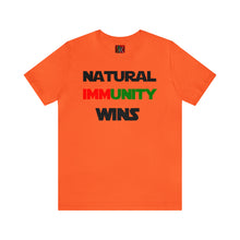 Load image into Gallery viewer, MULTI-COLORED S/W THEMED NATURAL IMMUNITY WINS TEE