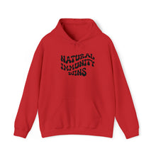 Load image into Gallery viewer, NATURAL IMMUNITY WINS BLACK LETTER GROOVY HOODIE