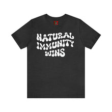 Load image into Gallery viewer, NATURAL IMMUNITY WINS WHITE LETTER GROOVY TEE