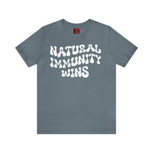 Load image into Gallery viewer, NATURAL IMMUNITY WINS WHITE LETTER GROOVY TEE