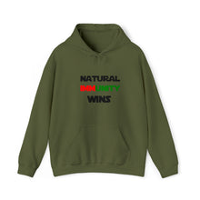 Load image into Gallery viewer, MULTI-COLORED, S/W THEMED NATURAL IMMUNITY WINS HOODIE W/ LOGO ON FRONT SIDE