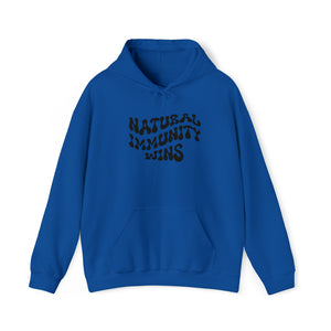 NATURAL IMMUNITY WINS BLACK LETTER GROOVY HOODIE