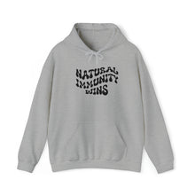 Load image into Gallery viewer, NATURAL IMMUNITY WINS BLACK LETTER GROOVY HOODIE