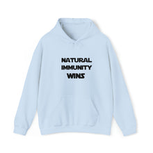 Load image into Gallery viewer, BLACK LETTER, S/W THEMED NATURAL IMMUNITY WINS HOODED SWEATSHIRT W/LOGO ON FRONT SIDE