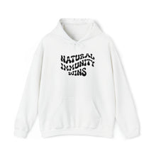 Load image into Gallery viewer, NATURAL IMMUNITY WINS BLACK LETTER GROOVY HOODIE