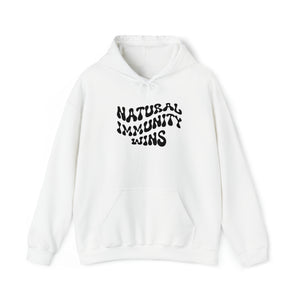 NATURAL IMMUNITY WINS BLACK LETTER GROOVY HOODIE