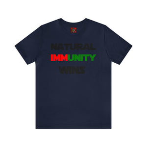 MULTI-COLORED S/W THEMED NATURAL IMMUNITY WINS TEE
