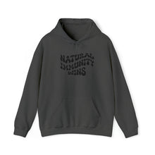 Load image into Gallery viewer, NATURAL IMMUNITY WINS BLACK LETTER GROOVY HOODIE