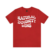 Load image into Gallery viewer, NATURAL IMMUNITY WINS WHITE LETTER GROOVY TEE