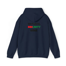 Load image into Gallery viewer, MULTI-COLORED, S/W THEMED, NATURAL IMMUNITY WINS HOODIE W/ LOGO ON BACKSIDE