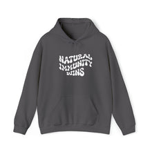 Load image into Gallery viewer, NATURAL IMMUNITY WINS WHITE LETTER GROOVY HOODIE