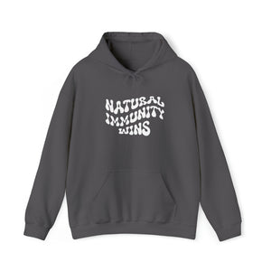 NATURAL IMMUNITY WINS WHITE LETTER GROOVY HOODIE