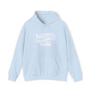 NATURAL IMMUNITY WINS WHITE LETTER GROOVY HOODIE