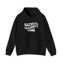 Load image into Gallery viewer, NATURAL IMMUNITY WINS WHITE LETTER GROOVY HOODIE