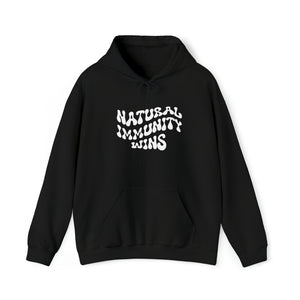 NATURAL IMMUNITY WINS WHITE LETTER GROOVY HOODIE