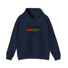 Load image into Gallery viewer, MULTI-COLORED, S/W THEMED NATURAL IMMUNITY WINS HOODIE W/ LOGO ON FRONT SIDE