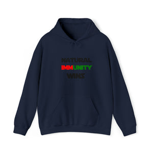 MULTI-COLORED, S/W THEMED NATURAL IMMUNITY WINS HOODIE W/ LOGO ON FRONT SIDE