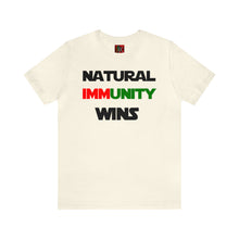 Load image into Gallery viewer, MULTI-COLORED S/W THEMED NATURAL IMMUNITY WINS TEE